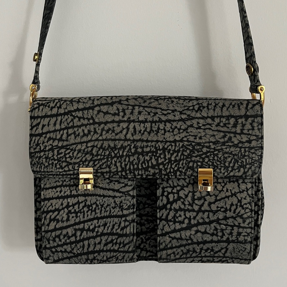 Black and grey vintage cross-body purse